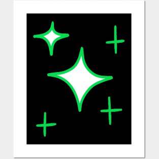 Green Sparkles Posters and Art